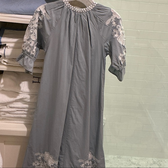 Julia Amory Coature Caftan Dress in Oxford Blue - Picture 6 of 6